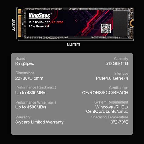 KingSpec M2 NVMe 2280 SSD | M.2 PCIe 4.0 256 GB 512GB 1TB | SSD M2 PCIe ...