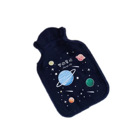 Winter Explosion Proof Cute Mini Water Injection Warming Products Plush Hot Water Bottles NAVY