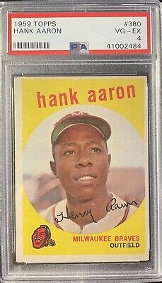 1959 Topps 380 Hank Aaron PSA 4 VG EX HOF Milwaukee Braves JB4557 EBay