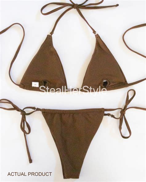 Designer Swimwear Dupe Lily Bikini Brown Bikini Hot Girl Etsy