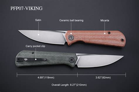 Petrified Fish PFP07 Viking ,3.62" K110 Satin Blade, 123g G10 Handle F