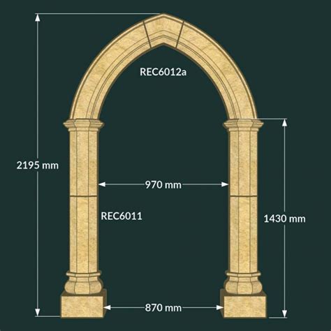 Standard Gothic Arch - Stone Garden Arch - Redwood Stone