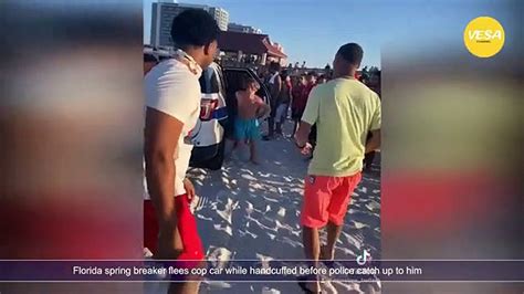 Florida Spring Breaker Flees Cop Car While Handcuffed Before Police