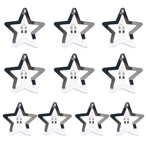 10pcs Metal Star Hair Clips Sweet Silver Snap Hollow Star Hair