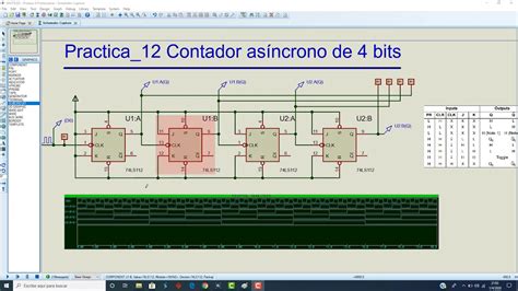 Practica 12 contador asíncrono de 4 bits YouTube