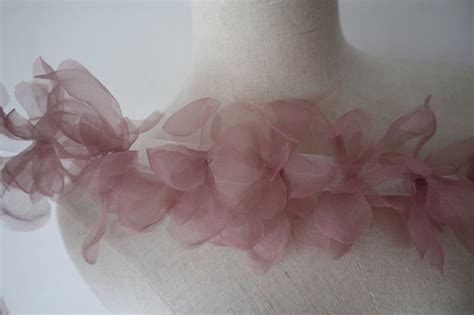 3D Nude Pink Ruffled Fabric Trim 3D Lace Trim Flowers Etsy
