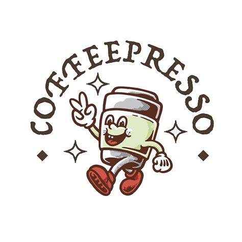 Premium Vector Coffee Cup Character Mascot With Retro Style