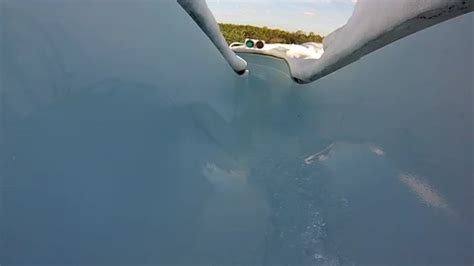 Waterslide POV At Bikini Beach Theme Par Stock Video Pond