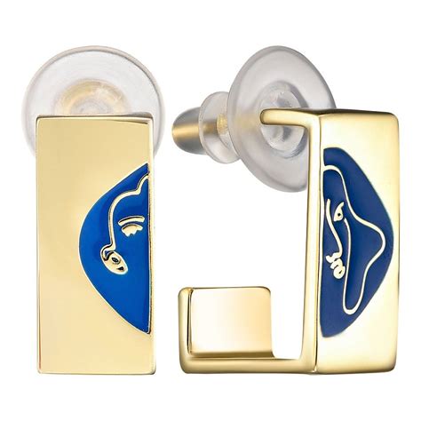 UVI JEWELLERY Золотистые серьги с синей эмалью купить по низким ценам в ...