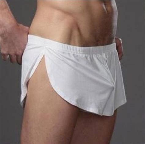 Mens Running Shorts Footy White Sexy Jog Run Skimpy Silky Gym Shorts Medium Mens Ebay