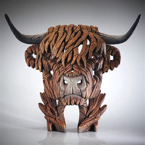 Highland Cow Bust Magnificent Edge Sculpture Edb By Matt Buckley