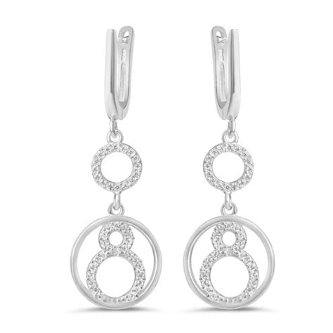 Дамски сребърен комплект с бели камъни 5216 - MagaziniGranat