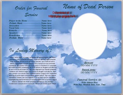 30 Free Funeral Program Backgrounds | Example Document Template