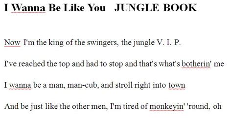 I Wanna Be Like You Jungle Book English