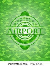 Airport Green Emblem Triangle Mosaic Background Stock Vector Royalty