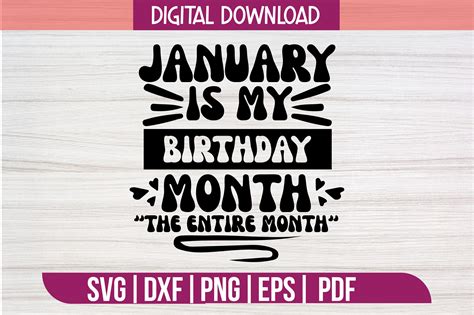 January Birthday Month Svg Design Graphic by svgstudiodesignfiles ...