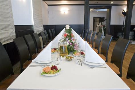 long dining table stock image image  dinnerware seat