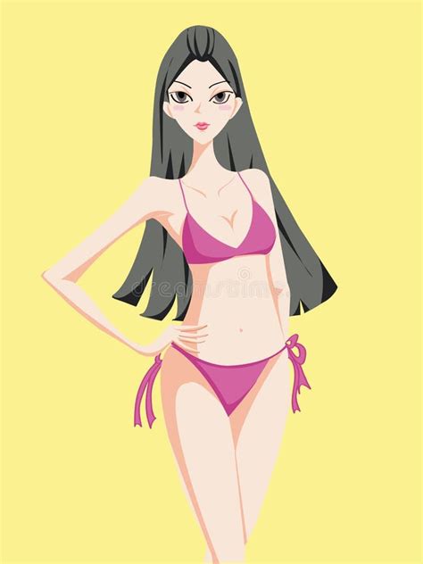 Beautiful Woman In Bikini Stock Vector Illustration Of Summer