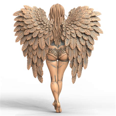 D Model Stl File For Cnc Router Laser D Printer Naked Angel D