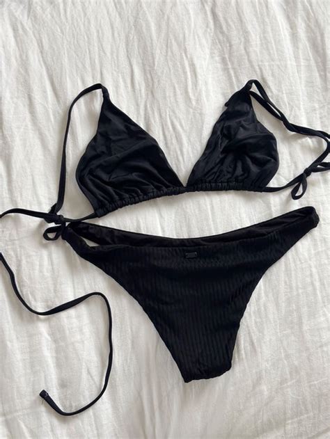 Schwarzer Bikini Triangel Oberteil Gr Sse S Sommer Mus Gebraucht In Z Rich F R Chf