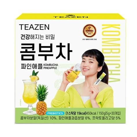 Teazen Kombucha Pineapple 5g x 30ea Prebiotics Tea Slimming Tea K-Food ...