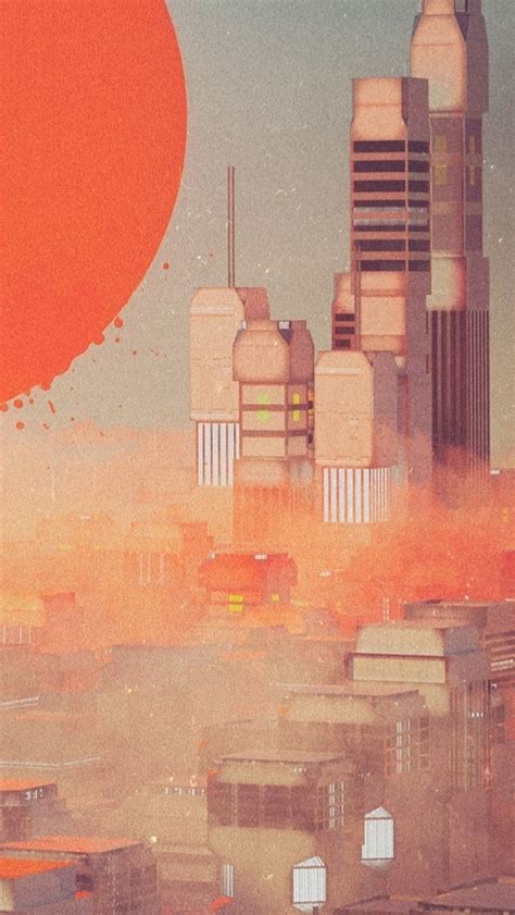 Sunset Hues Over Futuristic Cityscape Backiee