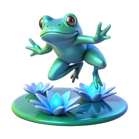 Leaping Frog on Lily Pads 56219801 PNG