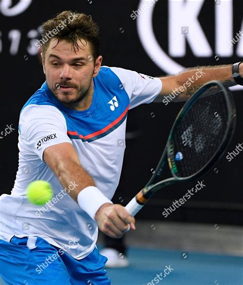 Switzerlands Stan Wawrinka Makes Backhand Return Editorial Stock Photo ...