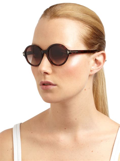 Lyst Tom Ford Carter Round Sunglasses In Brown