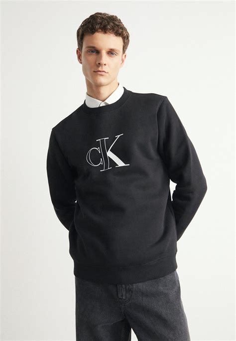 Calvin Klein Jeans Outline Monologo Crew Neck Sweatshirt Black Noir