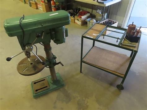 Power Fist 1 Hp Drill Press W Good Homemade Stand Mcsherry Auction