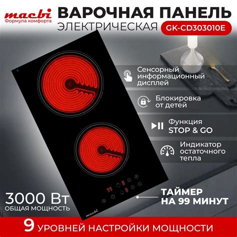 Варочная панель электрическая "Домино" 2 конфорки, Черная купить по ...