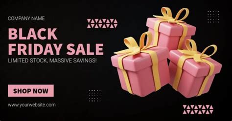 Black Modern And Minimal Black Friday Facebook Shared Image Template