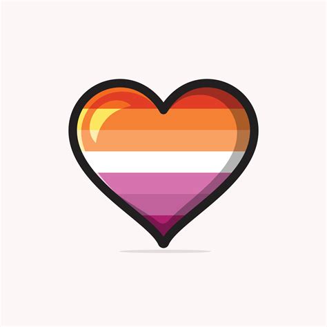 Lesbian Flag In A Heart Shape Vector Illustration Vector Art