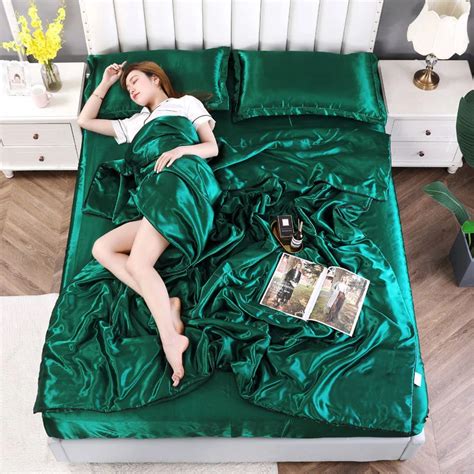 Luxury Emulation Silky Quilted Quilt Queen High End Spring Summer Satin