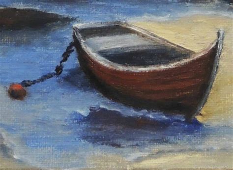 Картина маслом Морской пейзаж с лодкой – заказать на Ярмарке Мастеров ...