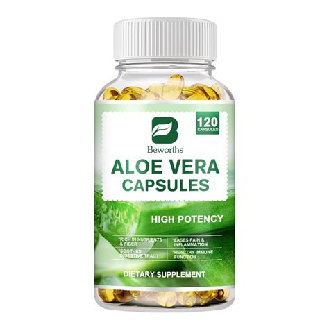 Aloe Vera Softgel Capsules 5000mg 120 Count Aloe Vera Gel Supplement