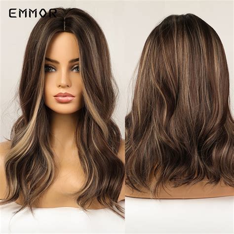 Emmor Medium Straight Brown Ombre Blonde Synthetic Grandado