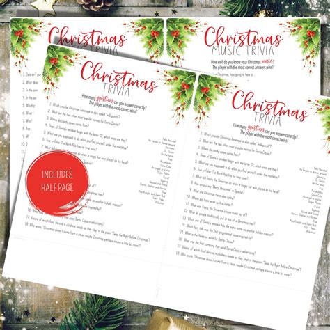 Christmas Trivia Games, Christmas Trivia Questions, Printable Christmas Games, Christmas Party ...