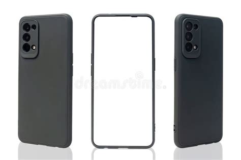 Mobile Phone Concept Front View And Back Side With Isolate On