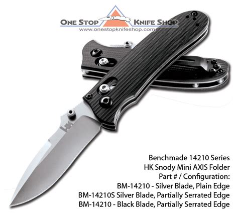 DISCONTINUED Benchmade HK Heckler & Koch Snody Mini Axis Folder 14210 - Spear Point