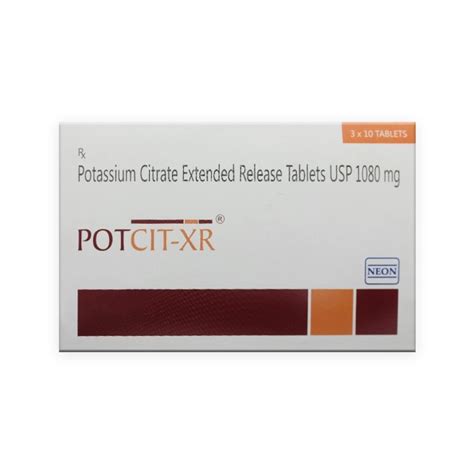 Potcit Xr 1080mg Tablets 10s Potassium Citrate