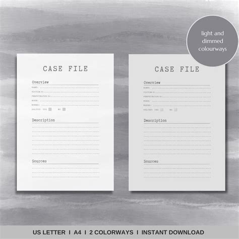 True Crime Case File I True Crime Journal I Printable Pdf Journal I