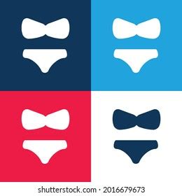 Big Bikini Blue Red Four Color Stock Vector Royalty Free 2016679673 Shutterstock