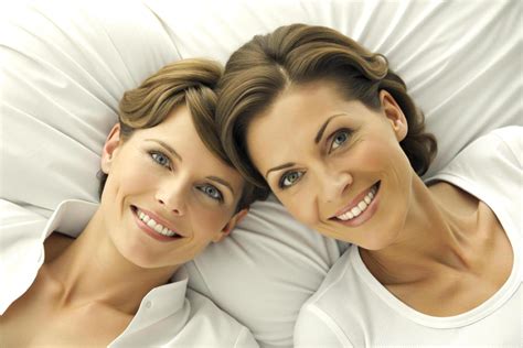 Ai Generated Happy Lesbian Couple Lying Down Sister Stock Photo At Vecteezy