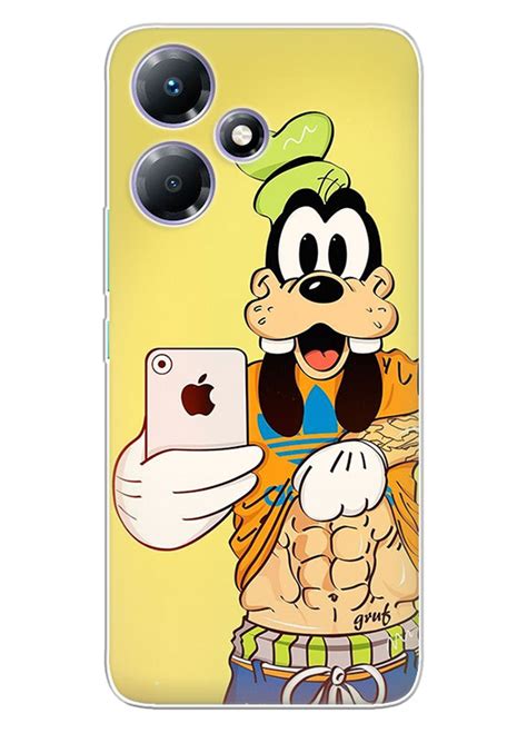 Бампер для Infinix Hot i Goofy Goof Troop Гуфі та його команда робить селфі та показує прес