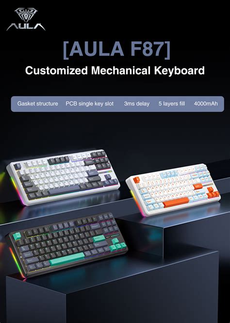 Aula F Keys Tri Mode Mechanical Keyboard Rgb Hot Swap Customized Keyboard Wired G