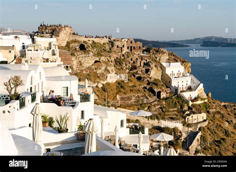 Sunset Oia Santorini Greece Stock Photo Alamy