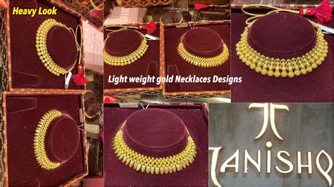 Tanishq Light Weight Heavy Look Gold Necklace Designs With Price Gold