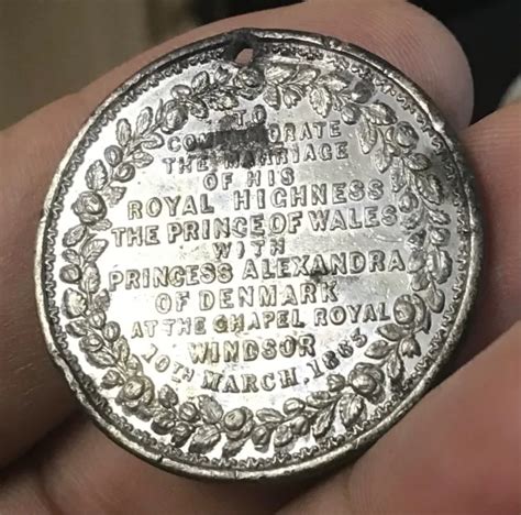 1863 Marriage Prince Of Wales Princess Alexandra Rare Royal Medal